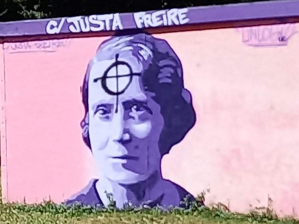 Segunda vandalización del mural Justa Freire en Las Aguilas